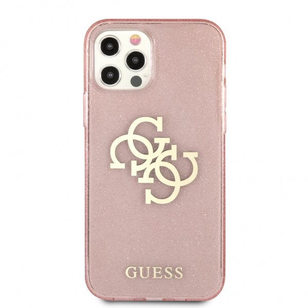 Guess iPhone 12 Pro Max Kuori Täysglitter Ruusu