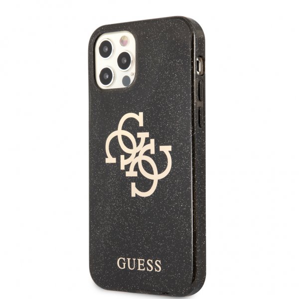 Guess iPhone 12 Pro Max Kuori Glitter Musta