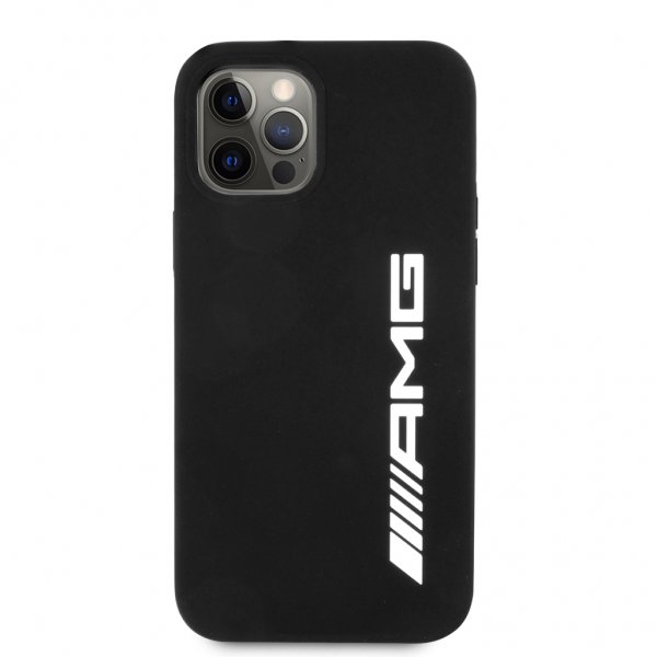 AMG iPhone 12 Pro Max Kuori Nestemäinen Silikoni Musta
