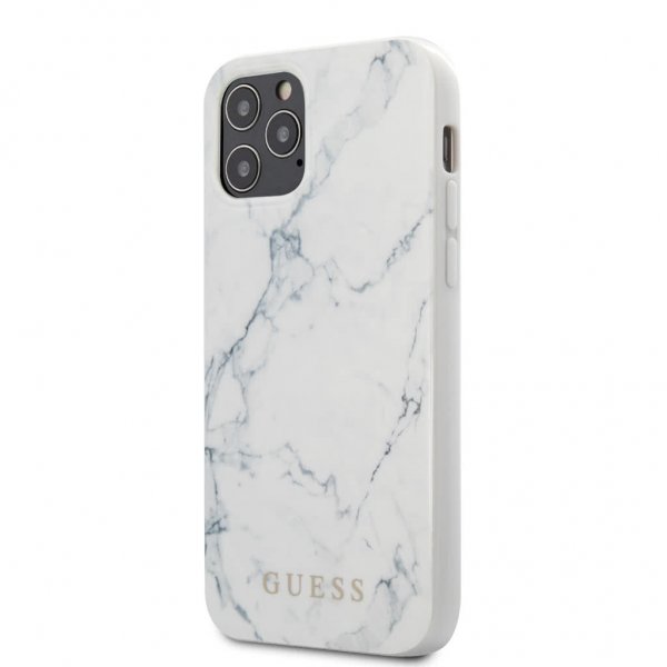 Guess iPhone 12 Pro Max -kuoret Marble Cover valkoinen