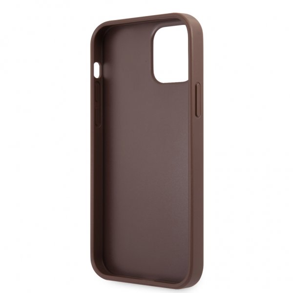 Guess iPhone 12 Pro Max Kuori Metal Logo Ruskea