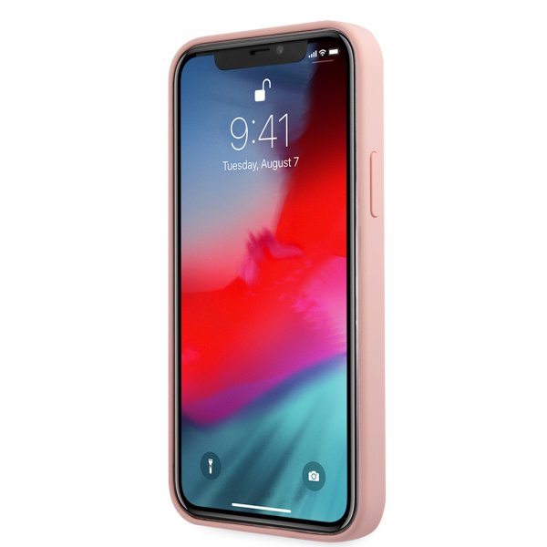 Guess iPhone 12 Pro Max Kuori Vintage Silicone Pink