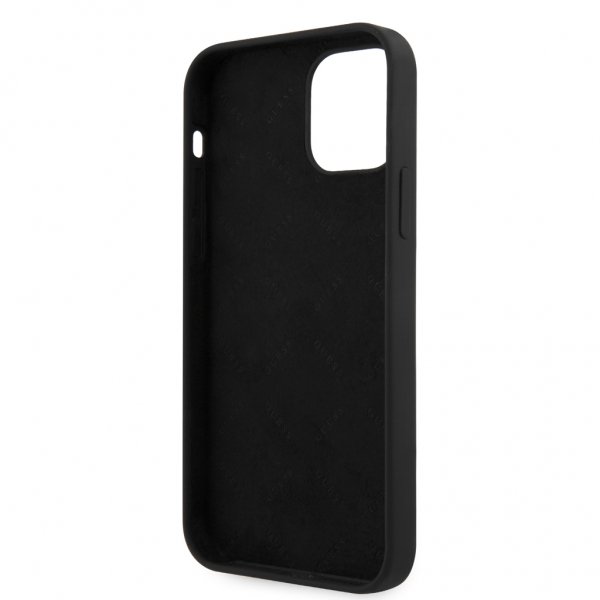 Guess iPhone 12 Pro Max Kuori Vintage Silicone Musta