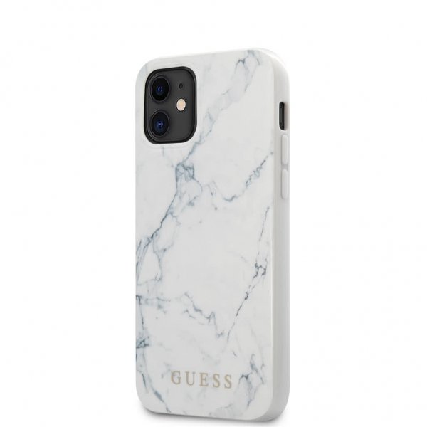 Guess iPhone 12 Mini Kuori Marble Cover Valkoinen
