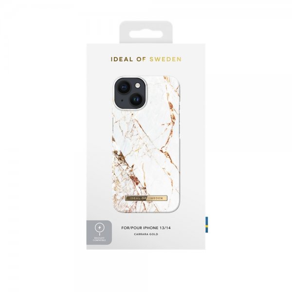 Ideal of Sweden iPhone 13/14/15/16e/17e Kuori Fashion Case MagSafe Carrara Gold