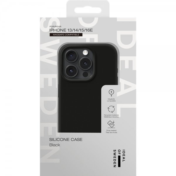Ideal of Sweden iPhone 13/14/15/16e/17e Kuori Silikoninen MagSafe Musta
