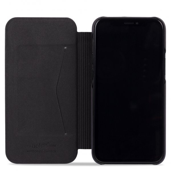 holdit iPhone 13 SlimFlip Wallet -suojakotelo, musta