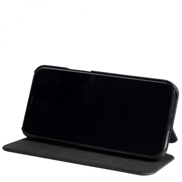 holdit iPhone 13 SlimFlip Wallet -suojakotelo, musta