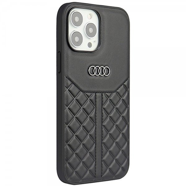 Audi iPhone 13/iPhone 13 Pro -suojakotelo, aitoa nahkaa, musta