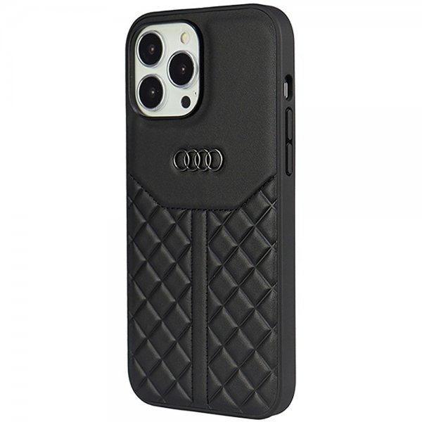 Audi iPhone 13/iPhone 13 Pro -suojakotelo, aitoa nahkaa, musta