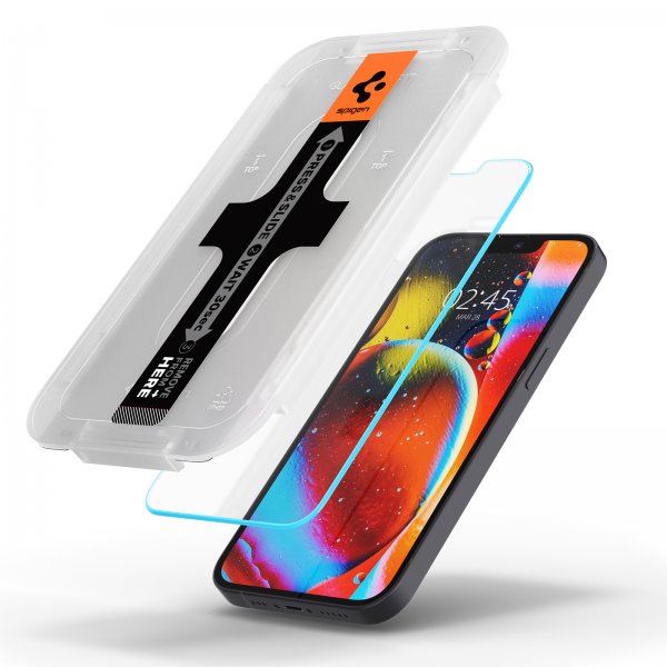 Spigen iPhone 13/13 Pro/14/16e/17e Näytönsuoja GLAS.tR EZ Fit 2-pakkaus