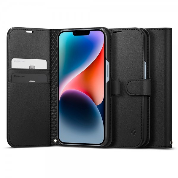 Spigen iPhone 13/iPhone 14 Kotelo Wallet S Musta