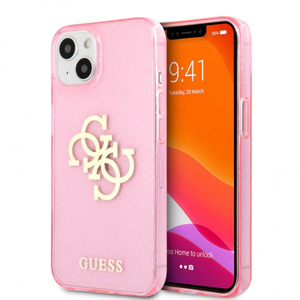 Guess iPhone 13 Mini Suojakuori Täysglitter Ruusukulta