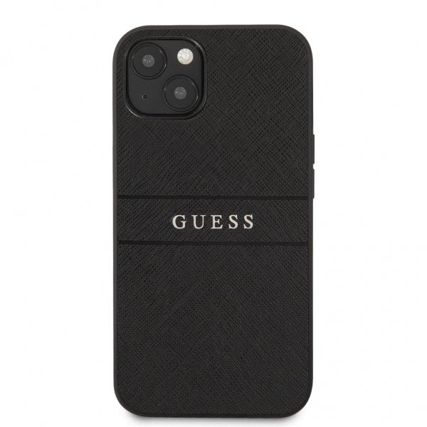 Guess iPhone 13 Mini Suojakuori Hot Stamp Metal Logo Musta