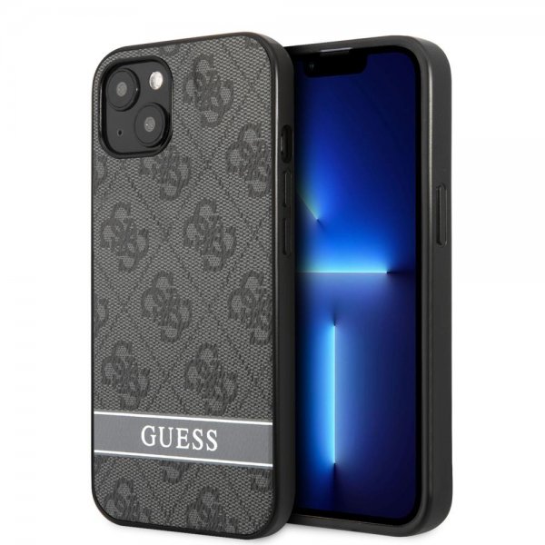 Guess iPhone 13 Mini Suojakuori Printed Stripe Bottom harmaa