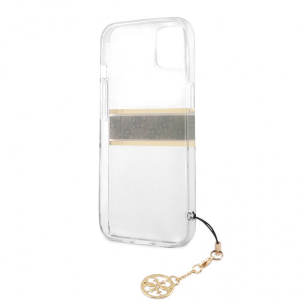 Guess iPhone 13 Mini Suojakuori Stripe Charm Ruskea