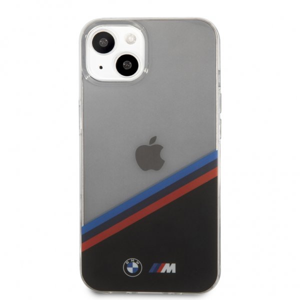 BMW iPhone 13 Mini Suojakuori Tricolor Stripe Läpinäkyvä Musta