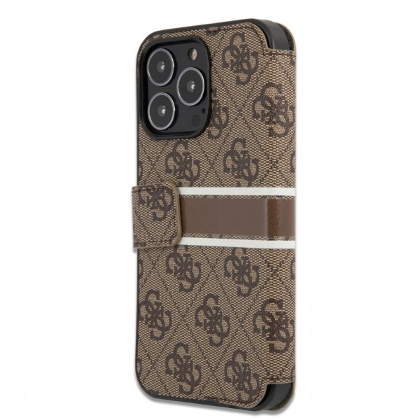 Guess iPhone 13 Pro Fodral Printed Stripe Ruskea
