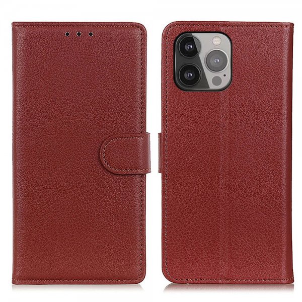 Nordic Covers iPhone 13 Pro Max -suojakotelo Litchi, ruskea