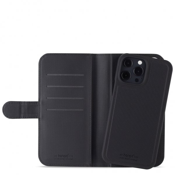 holdit iPhone 13 Pro Max Kotelo Wallet Case Magnet Musta