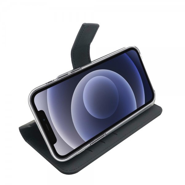 Celly iPhone 13 Pro Max -suojakotelo Wally Wallet Case, musta