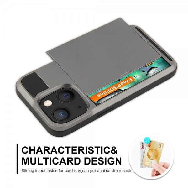 iPhone 13 Pro Max Kotelo Card Slide Musta