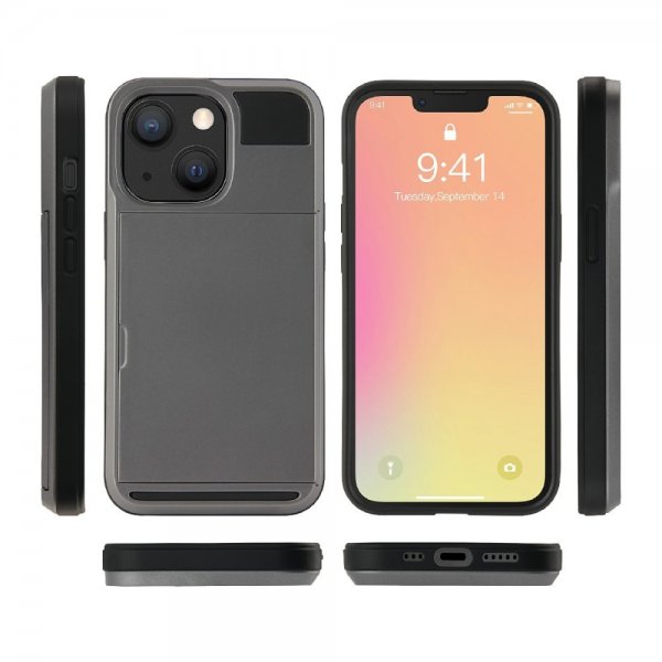 iPhone 13 Pro Max Kotelo Card Slide Musta