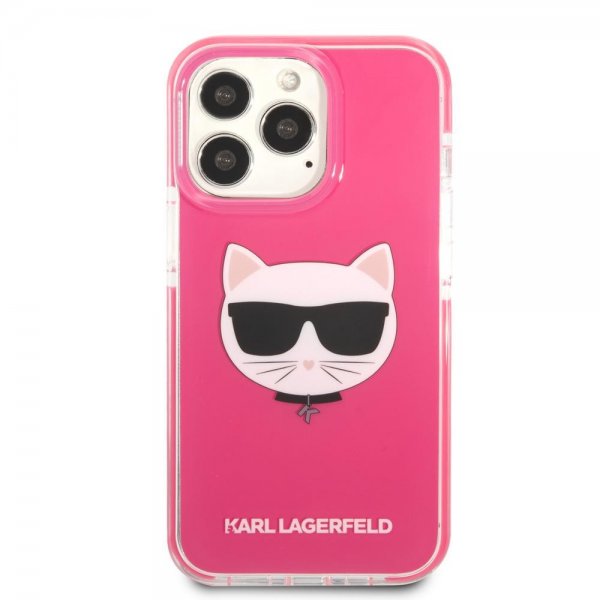 Karl Lagerfeld iPhone 13 Pro Max -kuori Choupette Fuchsia