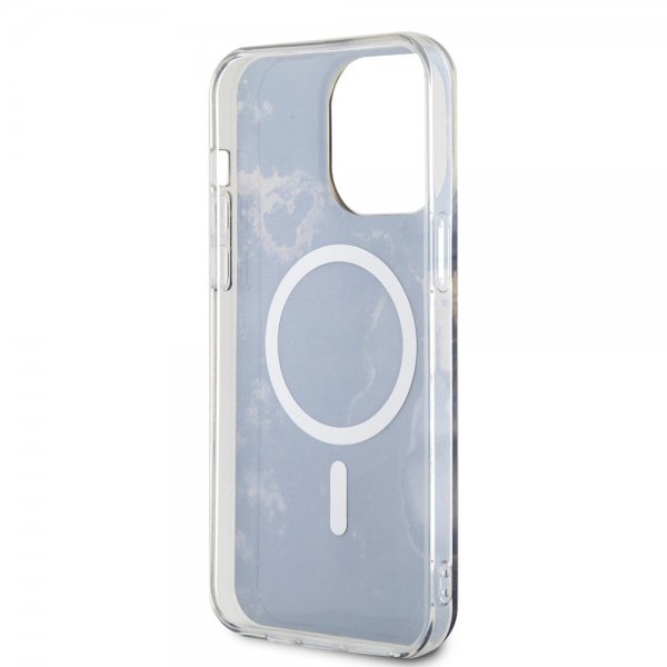 Guess iPhone 13 Pro Max -kuori Golden Marble MagSafe, musta