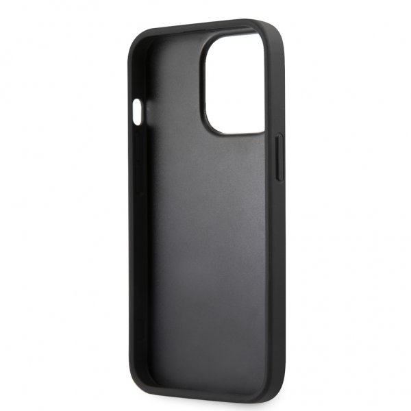 Guess iPhone 13 Pro Max Suojakuori Hot Stamp Metal Logo Harmaa