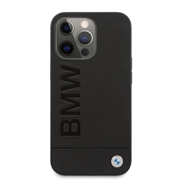 BMW iPhone 13 Pro Max -kuori Hot Stamp Metal Logo, musta