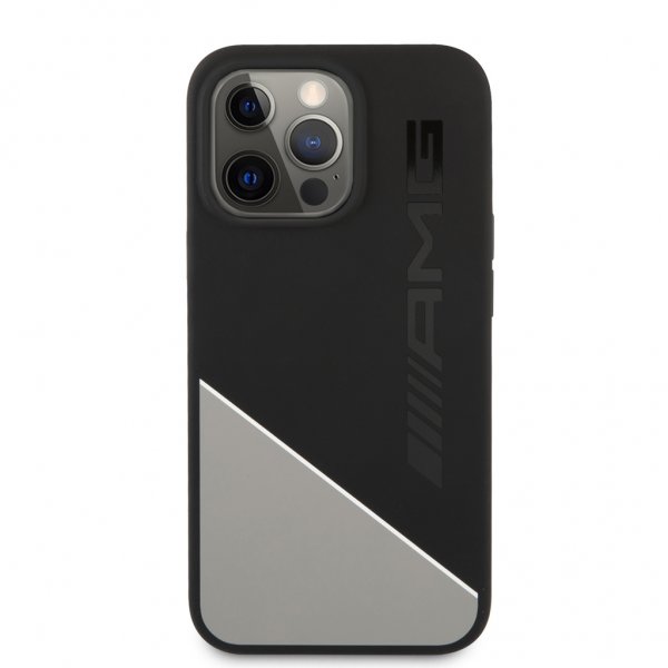 AMG iPhone 13 Pro Max -kuori, Liquid Silicone Two Tone, harmaa