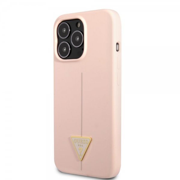 Guess iPhone 13 Pro Max Suojakuori Metal Triangle Pinkki
