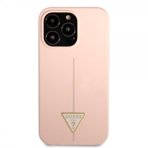 Guess iPhone 13 Pro Max Suojakuori Metal Triangle Pinkki