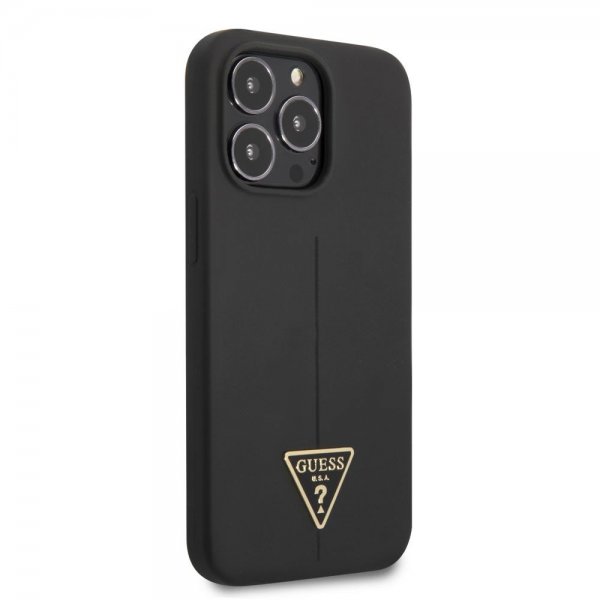 Guess iPhone 13 Pro Max -kuori Metal Triangle, musta