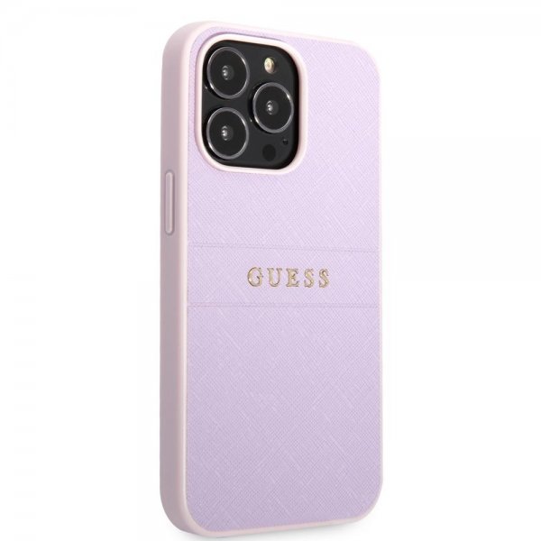 Guess iPhone 13 Pro Max Saffiano Metal Logo Lila -kuoret