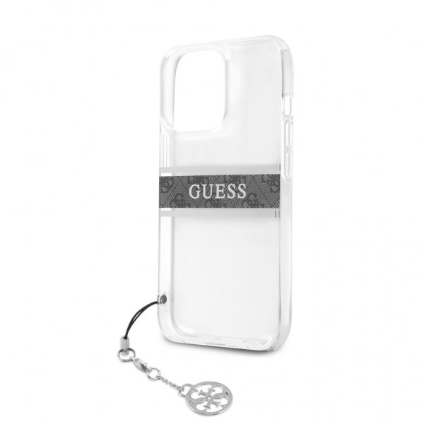 Guess iPhone 13 Pro Max Suojakuori Stripe Charm Harmaa