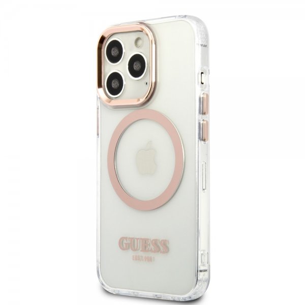 Guess iPhone 13 Pro Max läpinäkyvä MagSafe Gold -suojakuori läpinäkyvä