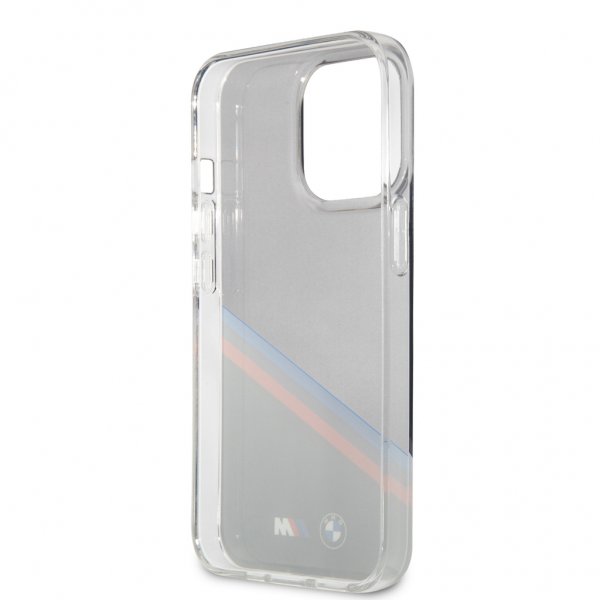 BMW iPhone 13 Pro Max Suojakuori Tricolor Stripe Läpinäkyvä Musta