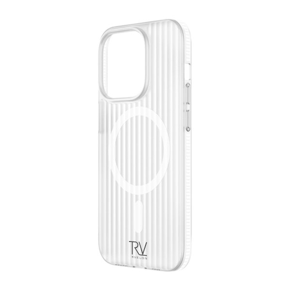 Rvelon iPhone 13 Pro -kuori, aaltoileva, MagSafe, valkoinen
