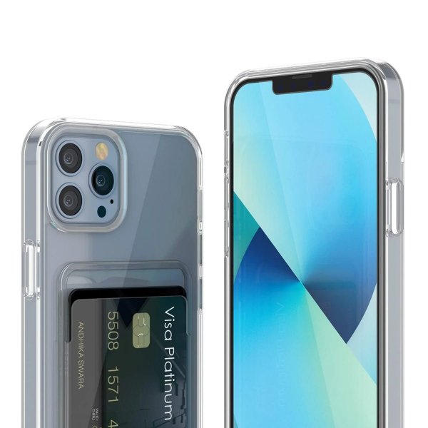Rvelon iPhone 13 Pro Läpinäkyvä kuori korttipidikkeellä