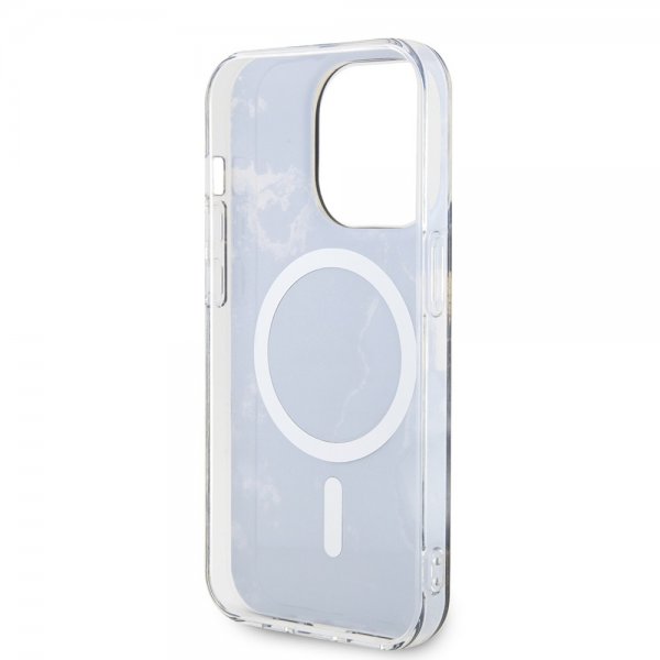 Guess iPhone 13 Pro -suojakuori Golden Marble MagSafe, musta