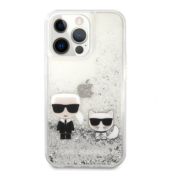 Karl Lagerfeld iPhone 13 Pro Suojakuori Liquid Glitter Hopea