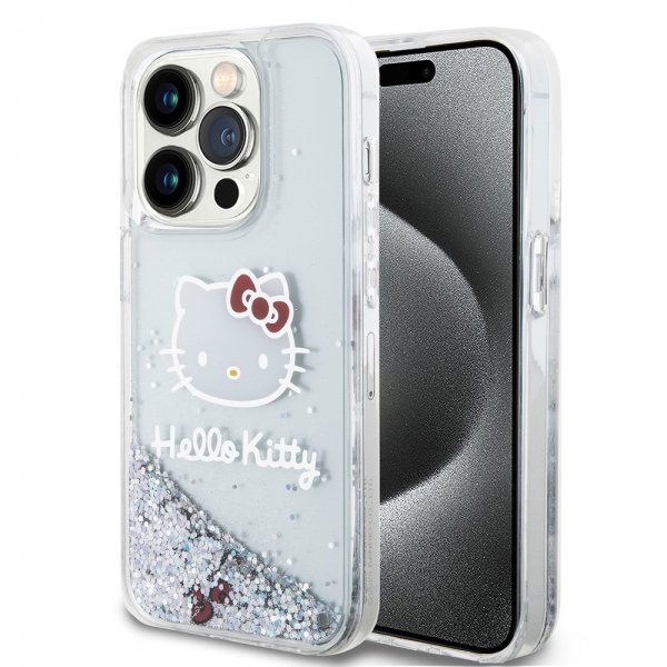 Hello Kitty iPhone 13 Pro -suojakuori, nestemäinen glitter, läpikuultava