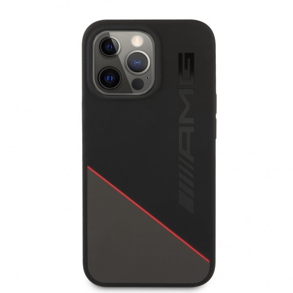 AMG iPhone 13 Pro -suojakuori, Liquid Silicone, Two Tone, musta