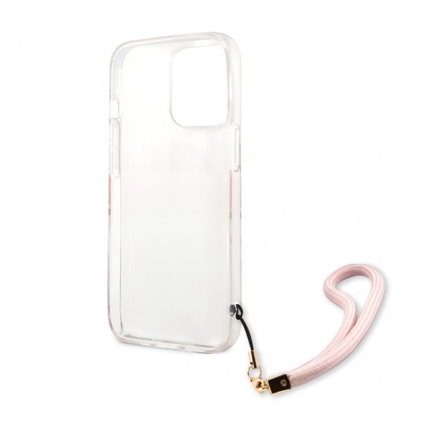 Guess iPhone 13 Pro -suojakuori Marble Design Stripe, ruusukulta