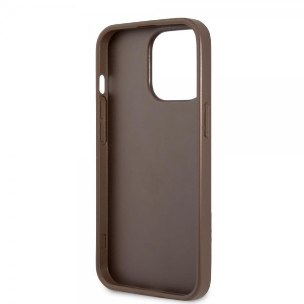 Guess iPhone 13 Pro kuori, Printed Stripe Bottom Brown