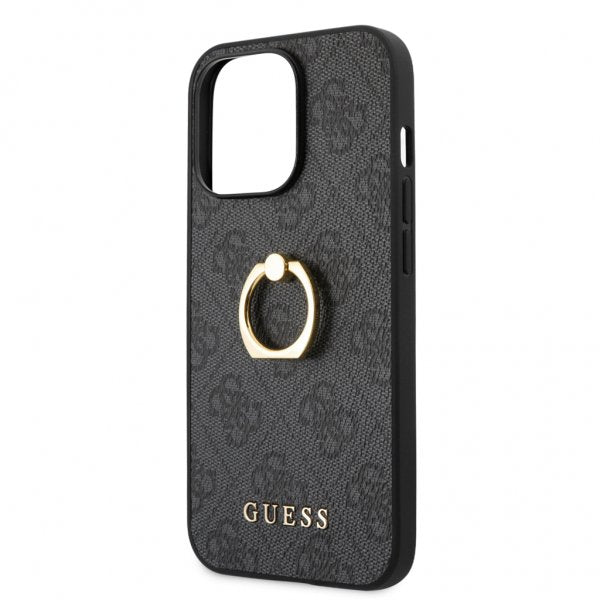 Guess iPhone 13 Pro Suojakuori Sormusjalusta Harmaa
