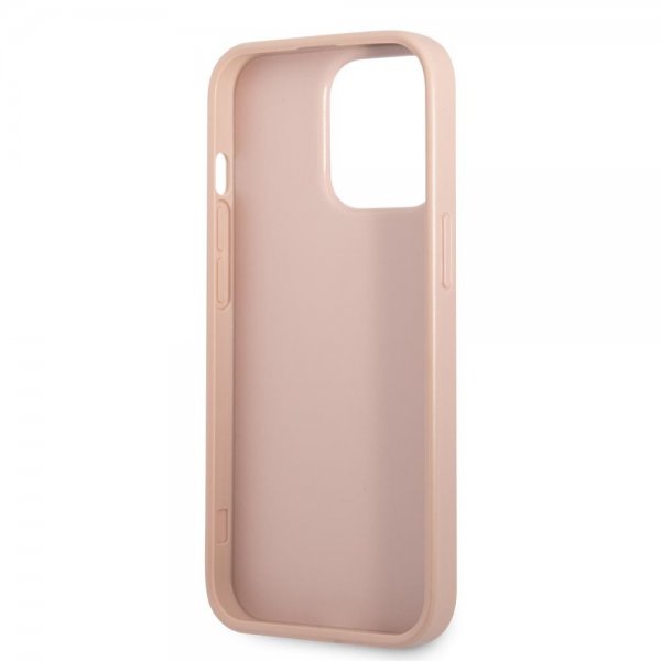 Guess iPhone 13 Pro Saffiano Double Cardslot -kuori, pinkki