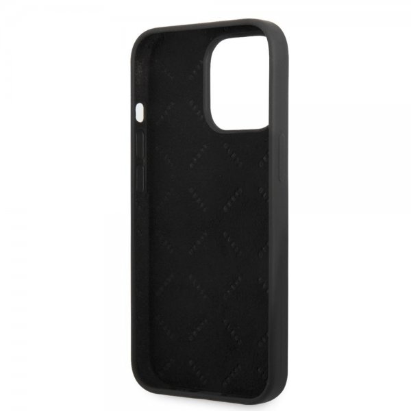 Guess iPhone 13 Pro -silikonikuori, metallilogo, 4G, musta